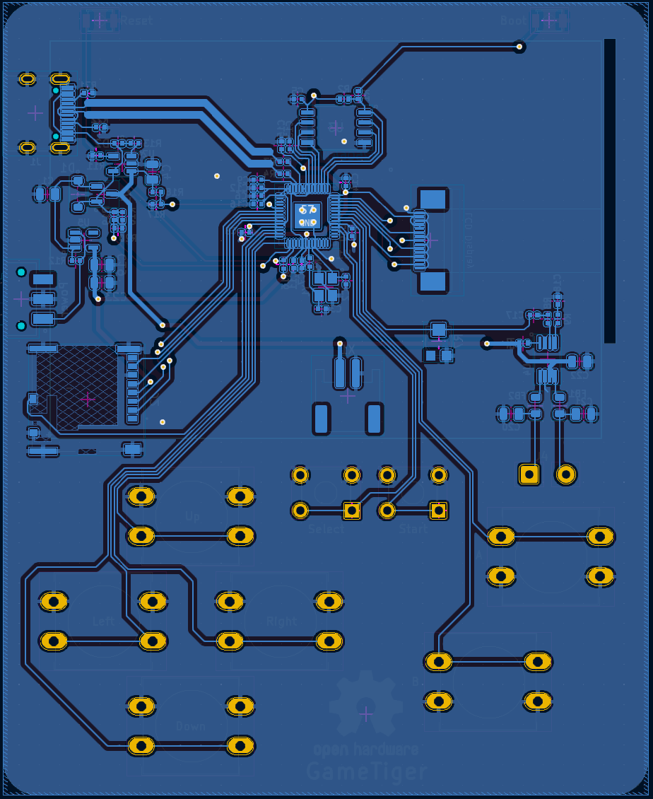 Custom PCB for the gaming console based on RP2040